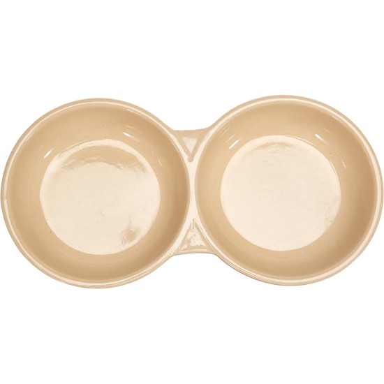 Nobby Ceramic Double Bowl for Cats, 22.0 cm, Pink / Beige Nobby Ceramic Double Bowl for Cats, 22.0 cm, Pink / Beige