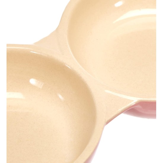 Nobby Ceramic Double Bowl for Cats, 22.0 cm, Pink / Beige Nobby Ceramic Double Bowl for Cats, 22.0 cm, Pink / Beige