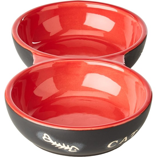 Nobby Ceramic Double Bowl for Cats, 22.0 cm, Pink / Beige Nobby Ceramic Double Bowl for Cats, 22.0 cm, Pink / Beige