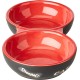 Nobby Ceramic Double Bowl for Cats, 22.0 cm, black/red