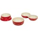 Nobby Ceramic Double Bowl for Cats, 22.0 cm, red-beige