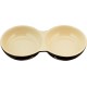 Nobby Ceramic Double Bowl for Cats, 22.0 cm, red-beige