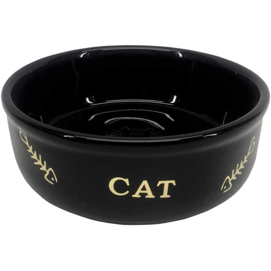 Nobby Golden Cat Ceramic Bowl, Black, Diameter 13.5 x 4.5 cm, 0.25 L, Pack of 1 Nobby Golden Cat Ceramic Bowl, Black, Diameter 13.5 x 4.5 cm, 0.25 L, Pack of 1