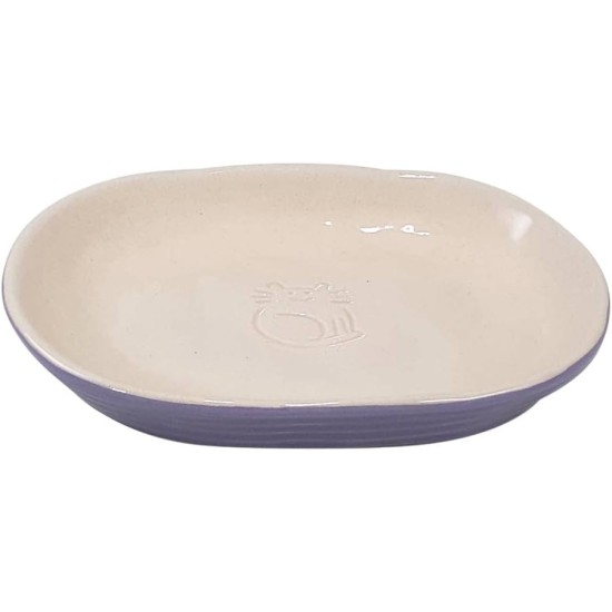 Nobby Jada Cat Ceramic Bowl, Lilac/Cream, 16 x 12 x 2.5 cm, 0.10 L, 1 Piece Nobby Jada Cat Ceramic Bowl, Lilac/Cream, 16 x 12 x 2.5 cm, 0.10 L, 1 Piece