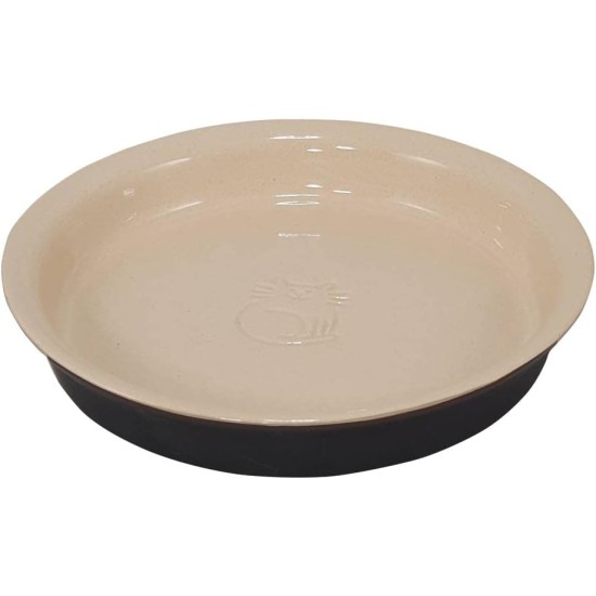 Nobby Miska Cat Ceramic Bowl, Black/Cream, Diameter 16 x 2.5 cm, 0.25 L, Pack of 1 Nobby Miska Cat Ceramic Bowl, Black/Cream, Diameter 16 x 2.5 cm, 0.25 L, Pack of 1
