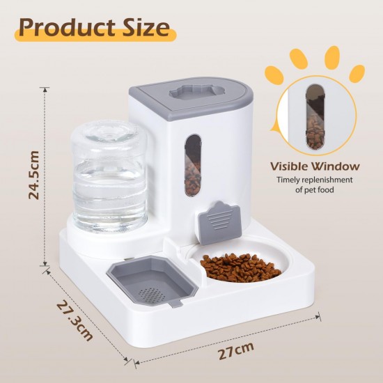 Nobleza 2-in-1 Automatic Cat Dog Feeder, 2.2L Feeder, 1L Water Dispenser for Dogs, Cats, Small and Medium Pets (Grey) Nobleza 2-in-1 Automatic Cat Dog Feeder, 2.2L Feeder, 1L Water Dispenser for Dogs, Cats, Small and Medium Pets (Grey)