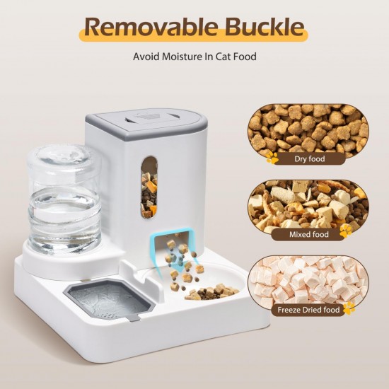Nobleza 2-in-1 Automatic Cat Dog Feeder, 2.2L Feeder, 1L Water Dispenser for Dogs, Cats, Small and Medium Pets (Grey) Nobleza 2-in-1 Automatic Cat Dog Feeder, 2.2L Feeder, 1L Water Dispenser for Dogs, Cats, Small and Medium Pets (Grey)