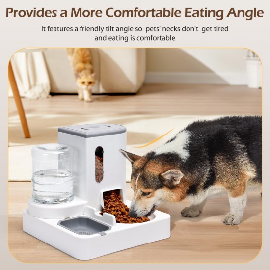 Nobleza 2-in-1 Automatic Cat Dog Feeder, 2.2L Feeder, 1L Water Dispenser for Dogs, Cats, Small and Medium Pets (Grey) Nobleza 2-in-1 Automatic Cat Dog Feeder, 2.2L Feeder, 1L Water Dispenser for Dogs, Cats, Small and Medium Pets (Grey)