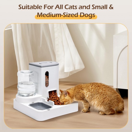 Nobleza 2-in-1 Automatic Cat Dog Feeder, 2.2L Feeder, 1L Water Dispenser for Dogs, Cats, Small and Medium Pets (Grey) Nobleza 2-in-1 Automatic Cat Dog Feeder, 2.2L Feeder, 1L Water Dispenser for Dogs, Cats, Small and Medium Pets (Grey)