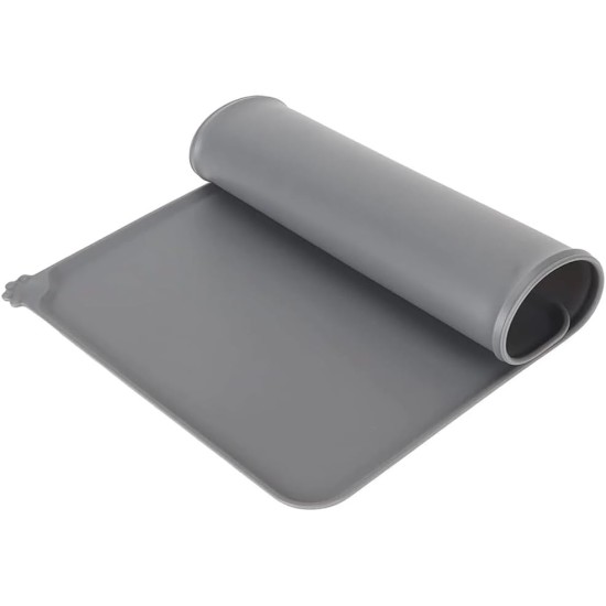 Non-Slip Silicone Bowl Mat for Dogs & Cats - Waterproof, Non-Slip, Feeding Mat, 47 x 30 cm, Grey - Food Mat for Pets, Easy to Clean Non-Slip Silicone Bowl Mat for Dogs & Cats - Waterproof, Non-Slip, Feeding Mat, 47 x 30 cm, Grey - Food Mat for Pets, Easy to Clean
