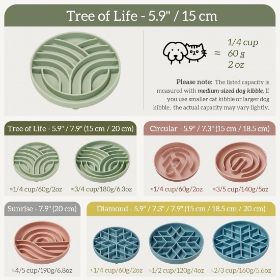 OHMO Anti-Slinging Bowl for Dogs for Cats Puppies, Anti Gulping Bowl Dog Silicone Healthy Eating Stops Bloating Non-Slip (S Tree of Life, Light Green) OHMO Anti-Slinging Bowl for Dogs for Cats Puppies, Anti Gulping Bowl Dog Silicone Healthy Eating Stops Bloating Non-Slip (S Tree of Life, Light Green)