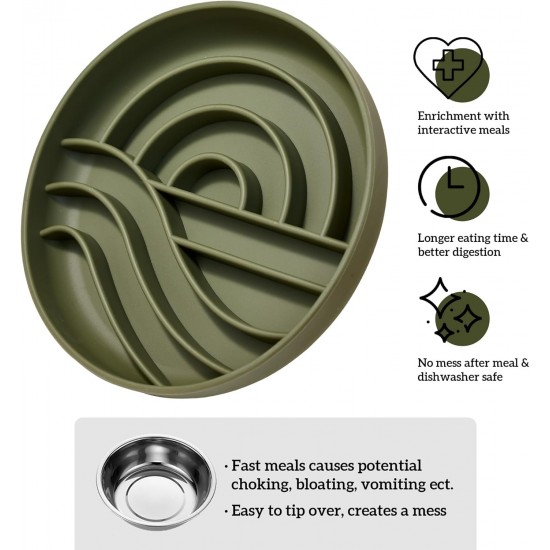 OHMO Anti-Slinging Bowl for Dogs for Cats Puppies, Anti Gulping Bowl Dog Silicone Healthy Eating Stops Bloating Non-Slip (S Tree of Life, Light Green) OHMO Anti-Slinging Bowl for Dogs for Cats Puppies, Anti Gulping Bowl Dog Silicone Healthy Eating Stops Bloating Non-Slip (S Tree of Life, Light Green)