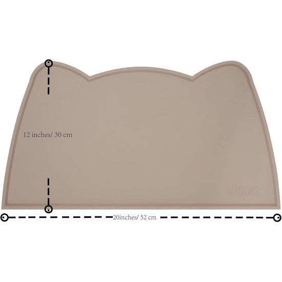 OHMO Bowl Mat for Small Dogs and Cats, Mat for Cat Bowl, Non-Slip Silicone Feeding Mat, Waterproof, Beige, 52 x 30 cm OHMO Bowl Mat for Small Dogs and Cats, Mat for Cat Bowl, Non-Slip Silicone Feeding Mat, Waterproof, Beige, 52 x 30 cm