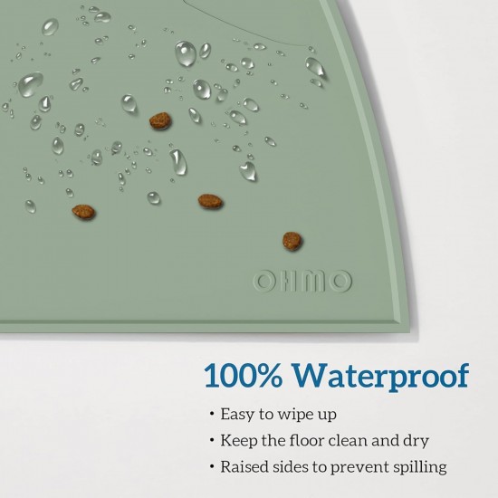 OHMO Bowl Mat for Small Dogs and Cats, Mat for Cat Bowl, Non-Slip Silicone Feeding Mat, Waterproof, Beige, 52 x 30 cm OHMO Bowl Mat for Small Dogs and Cats, Mat for Cat Bowl, Non-Slip Silicone Feeding Mat, Waterproof, Beige, 52 x 30 cm
