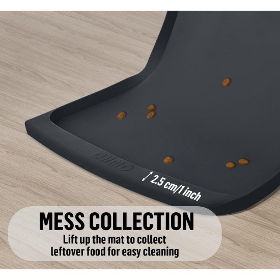 OHMO Bowl Mat for Small Dogs and Cats, Mat for Cat Bowl, Non-Slip Silicone Feeding Mat, Waterproof, Beige, 52 x 30 cm OHMO Bowl Mat for Small Dogs and Cats, Mat for Cat Bowl, Non-Slip Silicone Feeding Mat, Waterproof, Beige, 52 x 30 cm