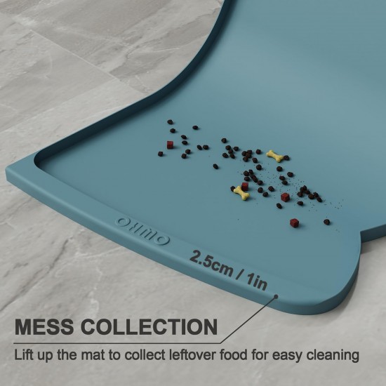 OHMO Bowl Mat for Small Dogs and Cats, Mat for Cat Bowl, Non-Slip Silicone Feeding Mat, Waterproof, Beige, 52 x 30 cm OHMO Bowl Mat for Small Dogs and Cats, Mat for Cat Bowl, Non-Slip Silicone Feeding Mat, Waterproof, Beige, 52 x 30 cm