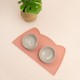 OHMO Bowl Mat for Small Dogs and Cats, Mat for Cat Bowl, Non-Slip Silicone Feeding Mat, Waterproof, Beige, 52 x 30 cm