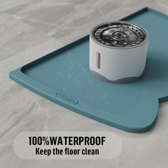 OHMO Bowl Mat for Small Dogs and Cats, Mat for Cat Bowl, Non-Slip Silicone Feeding Mat, Waterproof, Beige, 52 x 30 cm OHMO Bowl Mat for Small Dogs and Cats, Mat for Cat Bowl, Non-Slip Silicone Feeding Mat, Waterproof, Beige, 52 x 30 cm