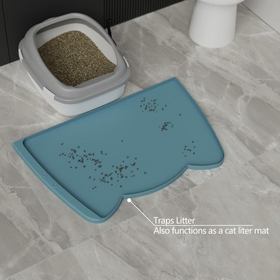 OHMO Bowl Mat for Small Dogs and Cats, Mat for Cat Bowl, Non-Slip Silicone Feeding Mat, Waterproof, Beige, 52 x 30 cm OHMO Bowl Mat for Small Dogs and Cats, Mat for Cat Bowl, Non-Slip Silicone Feeding Mat, Waterproof, Beige, 52 x 30 cm