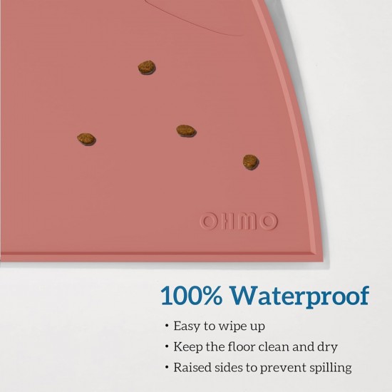 OHMO Bowl Mat for Small Dogs and Cats, Mat for Cat Bowl, Non-Slip Silicone Feeding Mat, Waterproof, Beige, 52 x 30 cm OHMO Bowl Mat for Small Dogs and Cats, Mat for Cat Bowl, Non-Slip Silicone Feeding Mat, Waterproof, Beige, 52 x 30 cm
