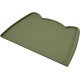 OHMO Bowl Mat for Small Dogs and Cats, Mat for Cat Bowl, Non-Slip Silicone Feeding Mat, Waterproof, Beige, 52 x 30 cm