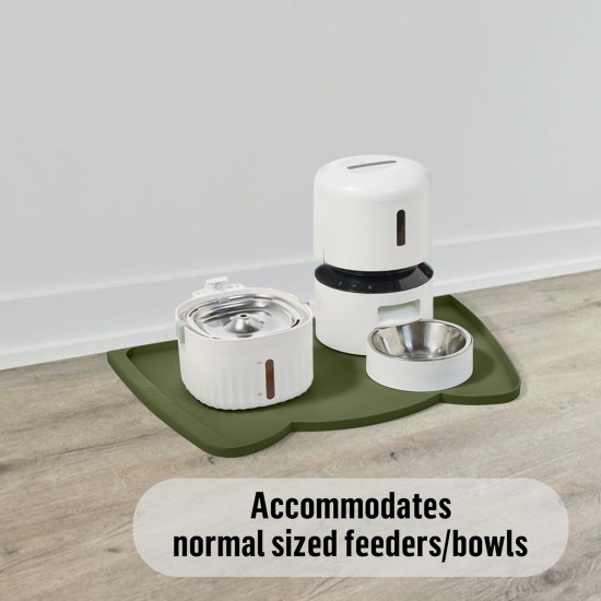 OHMO Bowl Mat for Small Dogs and Cats, Mat for Cat Bowl, Non-Slip Silicone Feeding Mat, Waterproof, Beige, 52 x 30 cm OHMO Bowl Mat for Small Dogs and Cats, Mat for Cat Bowl, Non-Slip Silicone Feeding Mat, Waterproof, Beige, 52 x 30 cm