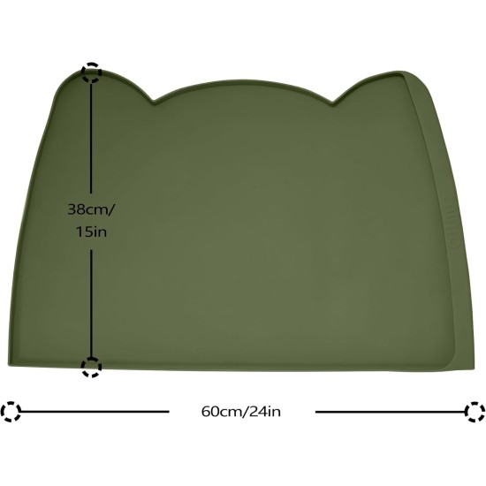 OHMO Bowl Mat for Small Dogs and Cats, Mat for Cat Bowl, Non-Slip Silicone Feeding Mat, Waterproof, Beige, 52 x 30 cm OHMO Bowl Mat for Small Dogs and Cats, Mat for Cat Bowl, Non-Slip Silicone Feeding Mat, Waterproof, Beige, 52 x 30 cm
