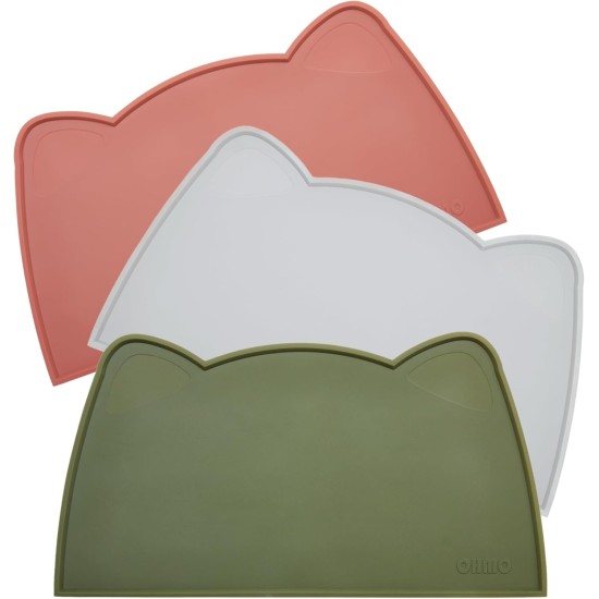 OHMO Bowl Mat for Small Dogs and Cats, Mat for Cat Bowl, Non-Slip Silicone Feeding Mat, Waterproof, Beige, 52 x 30 cm OHMO Bowl Mat for Small Dogs and Cats, Mat for Cat Bowl, Non-Slip Silicone Feeding Mat, Waterproof, Beige, 52 x 30 cm