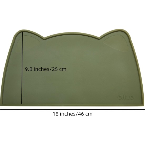 OHMO Bowl Mat for Small Dogs and Cats, Mat for Cat Bowl, Non-Slip Silicone Feeding Mat, Waterproof, Beige, 52 x 30 cm OHMO Bowl Mat for Small Dogs and Cats, Mat for Cat Bowl, Non-Slip Silicone Feeding Mat, Waterproof, Beige, 52 x 30 cm