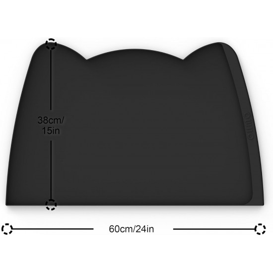 OHMO Bowl Mat for Small Dogs and Cats, Mat for Cat Bowl, Non-Slip Silicone Feeding Mat, Waterproof, Beige, 52 x 30 cm OHMO Bowl Mat for Small Dogs and Cats, Mat for Cat Bowl, Non-Slip Silicone Feeding Mat, Waterproof, Beige, 52 x 30 cm