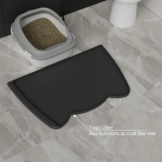 OHMO Bowl Mat for Small Dogs and Cats, Mat for Cat Bowl, Non-Slip Silicone Feeding Mat, Waterproof, Beige, 52 x 30 cm OHMO Bowl Mat for Small Dogs and Cats, Mat for Cat Bowl, Non-Slip Silicone Feeding Mat, Waterproof, Beige, 52 x 30 cm