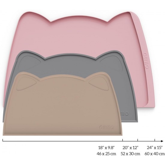 OHMO Bowl Mat for Small Dogs and Cats, Mat for Cat Bowl, Non-Slip Silicone Feeding Mat, Waterproof, Beige, 52 x 30 cm OHMO Bowl Mat for Small Dogs and Cats, Mat for Cat Bowl, Non-Slip Silicone Feeding Mat, Waterproof, Beige, 52 x 30 cm