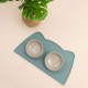 OHMO Bowl Mat for Small Dogs and Cats, Mat for Cat Bowl, Non-Slip Silicone Feeding Mat, Waterproof, Beige, 52 x 30 cm