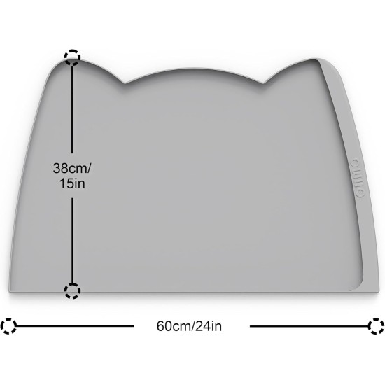 OHMO Bowl Mat for Small Dogs and Cats, Mat for Cat Bowl, Non-Slip Silicone Feeding Mat, Waterproof, Beige, 52 x 30 cm OHMO Bowl Mat for Small Dogs and Cats, Mat for Cat Bowl, Non-Slip Silicone Feeding Mat, Waterproof, Beige, 52 x 30 cm