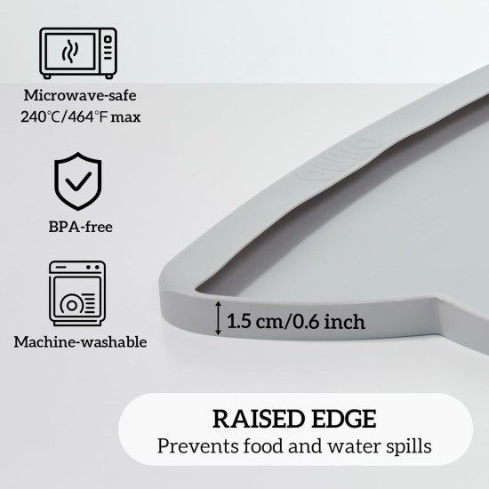 OHMO Bowl Mat for Small Dogs and Cats, Mat for Cat Bowl, Non-Slip Silicone Feeding Mat, Waterproof, Beige, 52 x 30 cm OHMO Bowl Mat for Small Dogs and Cats, Mat for Cat Bowl, Non-Slip Silicone Feeding Mat, Waterproof, Beige, 52 x 30 cm