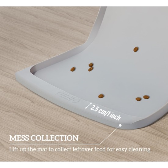 OHMO Bowl Mat for Small Dogs and Cats, Mat for Cat Bowl, Non-Slip Silicone Feeding Mat, Waterproof, Beige, 52 x 30 cm OHMO Bowl Mat for Small Dogs and Cats, Mat for Cat Bowl, Non-Slip Silicone Feeding Mat, Waterproof, Beige, 52 x 30 cm
