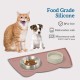 OHMO Bowl Mat for Small Dogs and Cats, Mat for Cat Bowl, Non-Slip Silicone Feeding Mat, Waterproof, Beige, 52 x 30 cm OHMO Bowl Mat for Small Dogs and Cats, Mat for Cat Bowl, Non-Slip Silicone Feeding Mat, Waterproof, Beige, 52 x 30 cm