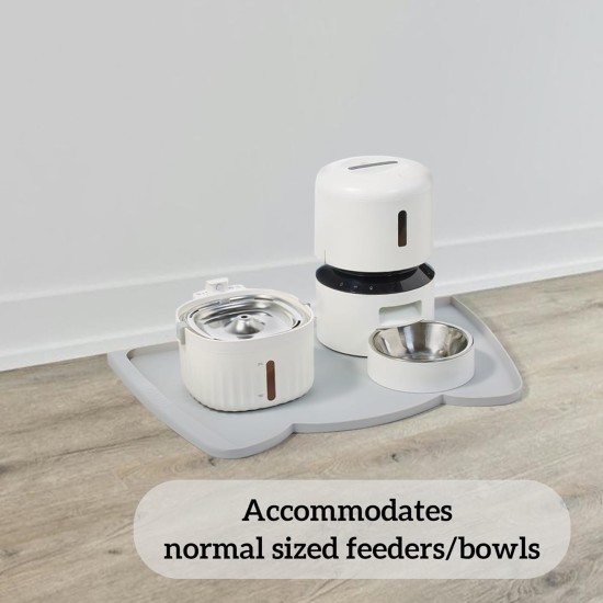 OHMO Bowl Mat for Small Dogs and Cats, Mat for Cat Bowl, Non-Slip Silicone Feeding Mat, Waterproof, Beige, 52 x 30 cm OHMO Bowl Mat for Small Dogs and Cats, Mat for Cat Bowl, Non-Slip Silicone Feeding Mat, Waterproof, Beige, 52 x 30 cm