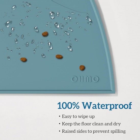 OHMO Bowl Mat for Small Dogs and Cats, Mat for Cat Bowl, Non-Slip Silicone Feeding Mat, Waterproof, Beige, 52 x 30 cm OHMO Bowl Mat for Small Dogs and Cats, Mat for Cat Bowl, Non-Slip Silicone Feeding Mat, Waterproof, Beige, 52 x 30 cm