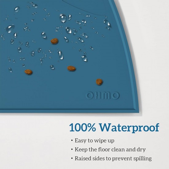 OHMO Bowl Mat for Small Dogs and Cats, Mat for Cat Bowl, Non-Slip Silicone Feeding Mat, Waterproof, Beige, 52 x 30 cm OHMO Bowl Mat for Small Dogs and Cats, Mat for Cat Bowl, Non-Slip Silicone Feeding Mat, Waterproof, Beige, 52 x 30 cm