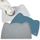 OHMO Bowl Mat for Small Dogs and Cats, Mat for Cat Bowl, Non-Slip Silicone Feeding Mat, Waterproof, Beige, 52 x 30 cm