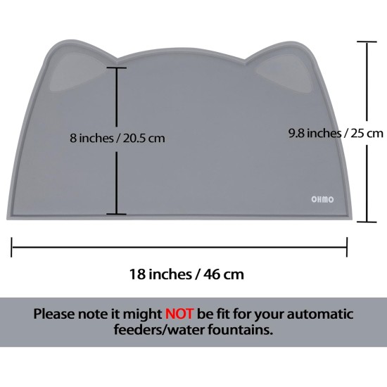 OHMO Bowl Mat for Small Dogs and Cats, Mat for Cat Bowl, Non-Slip Silicone Feeding Mat, Waterproof, Beige, 52 x 30 cm OHMO Bowl Mat for Small Dogs and Cats, Mat for Cat Bowl, Non-Slip Silicone Feeding Mat, Waterproof, Beige, 52 x 30 cm