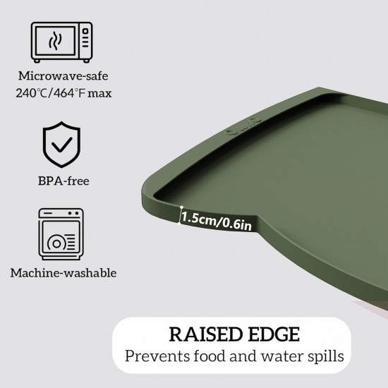 OHMO Bowl Mat for Small Dogs and Cats, Mat for Cat Bowl, Non-Slip Silicone Feeding Mat, Waterproof, Beige, 52 x 30 cm OHMO Bowl Mat for Small Dogs and Cats, Mat for Cat Bowl, Non-Slip Silicone Feeding Mat, Waterproof, Beige, 52 x 30 cm