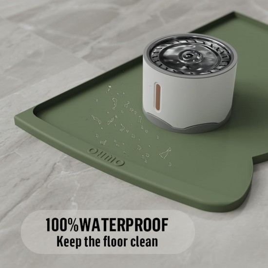 OHMO Bowl Mat for Small Dogs and Cats, Mat for Cat Bowl, Non-Slip Silicone Feeding Mat, Waterproof, Beige, 52 x 30 cm OHMO Bowl Mat for Small Dogs and Cats, Mat for Cat Bowl, Non-Slip Silicone Feeding Mat, Waterproof, Beige, 52 x 30 cm
