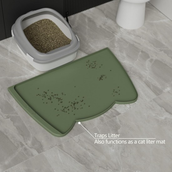 OHMO Bowl Mat for Small Dogs and Cats, Mat for Cat Bowl, Non-Slip Silicone Feeding Mat, Waterproof, Beige, 52 x 30 cm OHMO Bowl Mat for Small Dogs and Cats, Mat for Cat Bowl, Non-Slip Silicone Feeding Mat, Waterproof, Beige, 52 x 30 cm