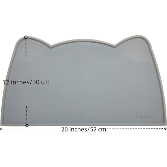 OHMO Bowl Mat for Small Dogs and Cats, Mat for Cat Bowl, Non-Slip Silicone Feeding Mat, Waterproof, Beige, 52 x 30 cm OHMO Bowl Mat for Small Dogs and Cats, Mat for Cat Bowl, Non-Slip Silicone Feeding Mat, Waterproof, Beige, 52 x 30 cm