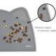 OHMO Bowl Mat for Small Dogs and Cats, Mat for Cat Bowl, Non-Slip Silicone Feeding Mat, Waterproof, Beige, 52 x 30 cm