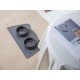 OHMO Bowl Mat for Small Dogs and Cats, Mat for Cat Bowl, Non-Slip Silicone Feeding Mat, Waterproof, Beige, 52 x 30 cm