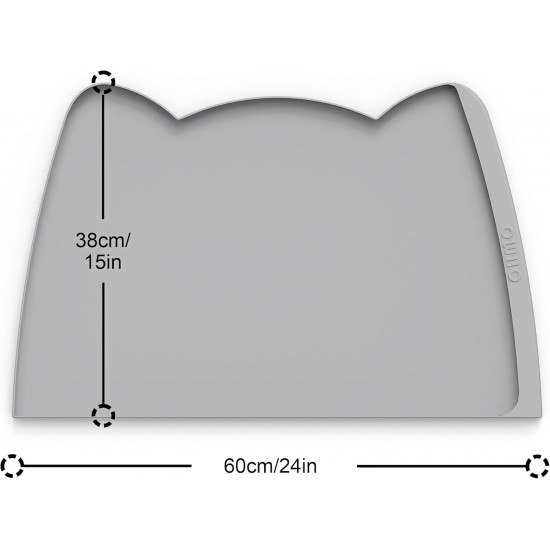 OHMO Bowl Mat for Small Dogs and Cats, Mat for Cat Bowl, Non-Slip Silicone Feeding Mat, Waterproof, Beige, 52 x 30 cm OHMO Bowl Mat for Small Dogs and Cats, Mat for Cat Bowl, Non-Slip Silicone Feeding Mat, Waterproof, Beige, 52 x 30 cm