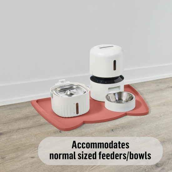 OHMO Bowl Mat for Small Dogs and Cats, Mat for Cat Bowl, Non-Slip Silicone Feeding Mat, Waterproof, Beige, 52 x 30 cm OHMO Bowl Mat for Small Dogs and Cats, Mat for Cat Bowl, Non-Slip Silicone Feeding Mat, Waterproof, Beige, 52 x 30 cm